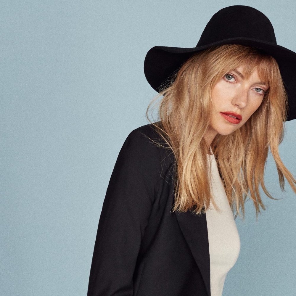 Granate Hat - Black, Wool, Wide Brimmed